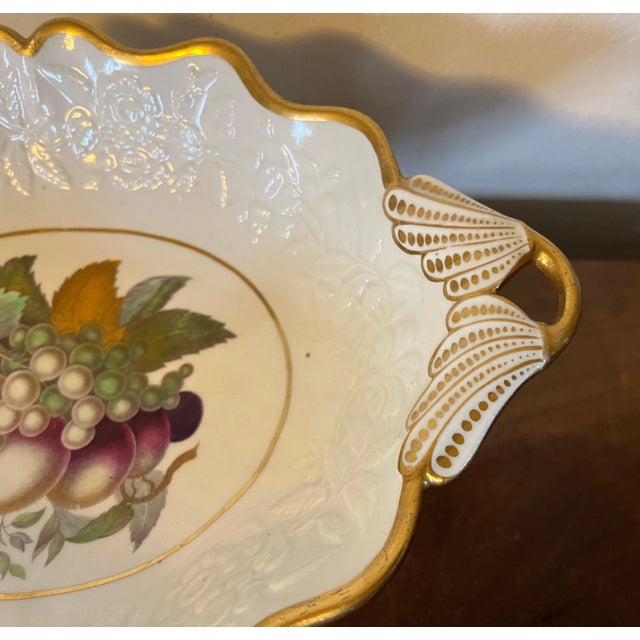 Coalport Porcelain Antique Early 19th Century English George III Coalport Porcelain Centerpiece Compote Fruit Bowl For Sale - Image 4 of 13