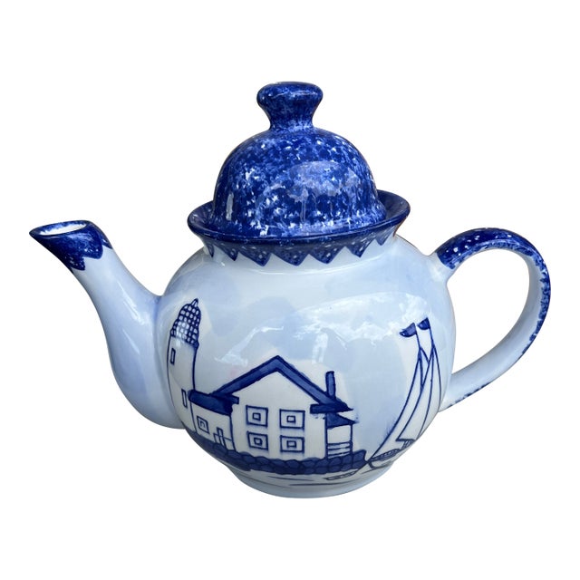 Vintage Ceramic Tea Pot Nantucket For Sale