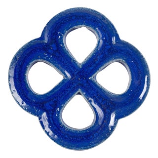 Deep Blue Glazed Stoneware Wall Relief from Gustavsberg, 1960s For Sale