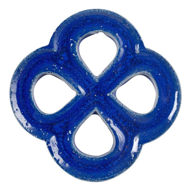 Deep Blue Glazed Stoneware Wall Relief from Gustavsberg, 1960s For Sale