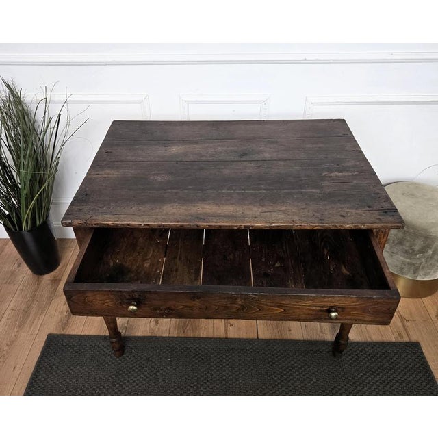 Antique Rustic Italian Walnut Writing Table, 1890s For Sale - Image 5 of 9