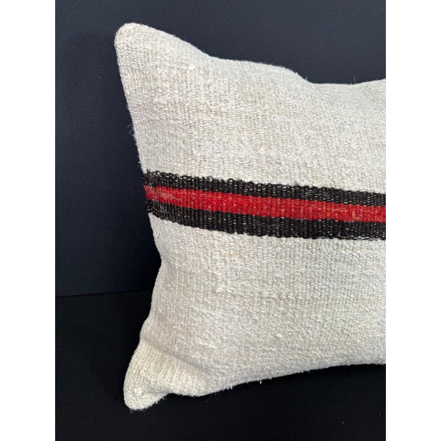 Turkish Hemp Pillow Cushion Natural Beige Black Cushion Cover 20"x20" #30628 Enhance your home decor with our Kilim Pillow...