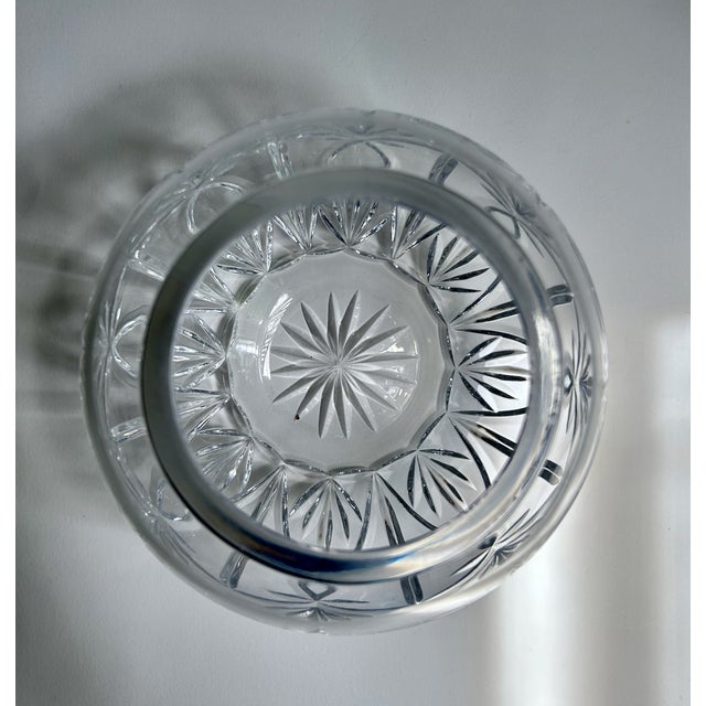 Transparent Vintage Atlantis "Catalina" Cut Clear Crystal Rose Bowl - Vase For Sale - Image 8 of 12