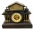 Antique French Architectural Mantel Clock in Black Marble and Gilt Brass, 1880 For Sale