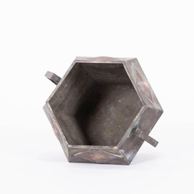 Art Deco Bronze French Polygon-Shaped Jardinière For Sale - Image 3 of 10