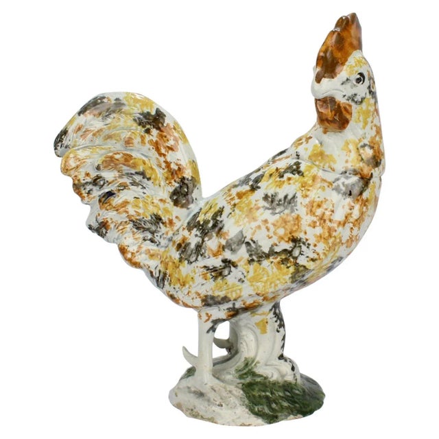 Antique English Staffordshire Prattware Pottery Rooster or Cockrel Figurine For Sale - Image 13 of 13