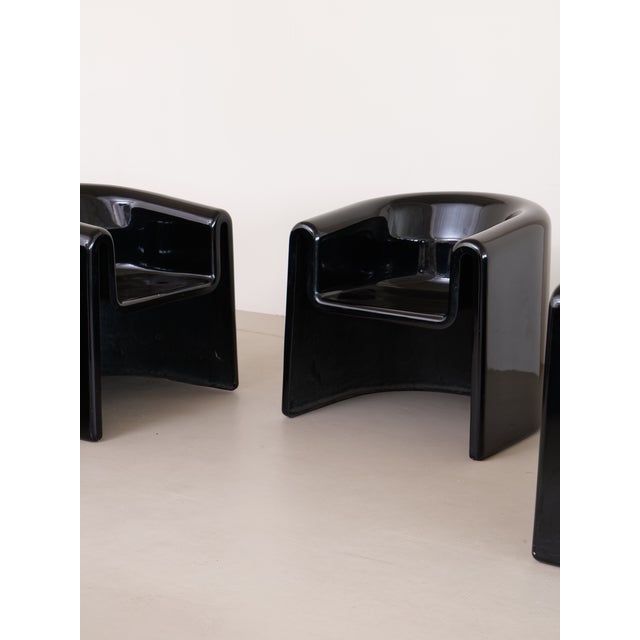 Melaina Fiberglass Monobloc Armchairs for Driade by Rodolfo Bonetto, 1970s, Set of 6 For Sale - Image 9 of 12