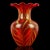 Beautiful vintage Murano hand blown red, yellow and gold flecks Italian art glass flower vase. Created in the style of...