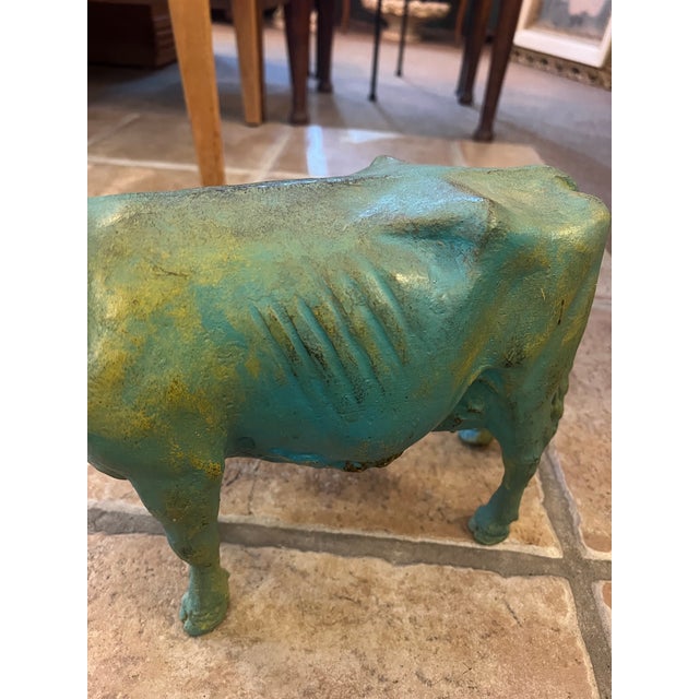 English 1920’s Butcher Shop Beef Dairy Creamery Cow Cattle Display Heavy Cast Iron For Sale - Image 3 of 10