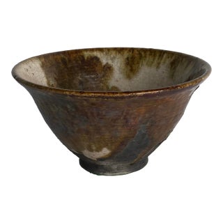 Crackle Glaze Studio Art Pottery High Wall Bowl Signed Gail Jones For Sale