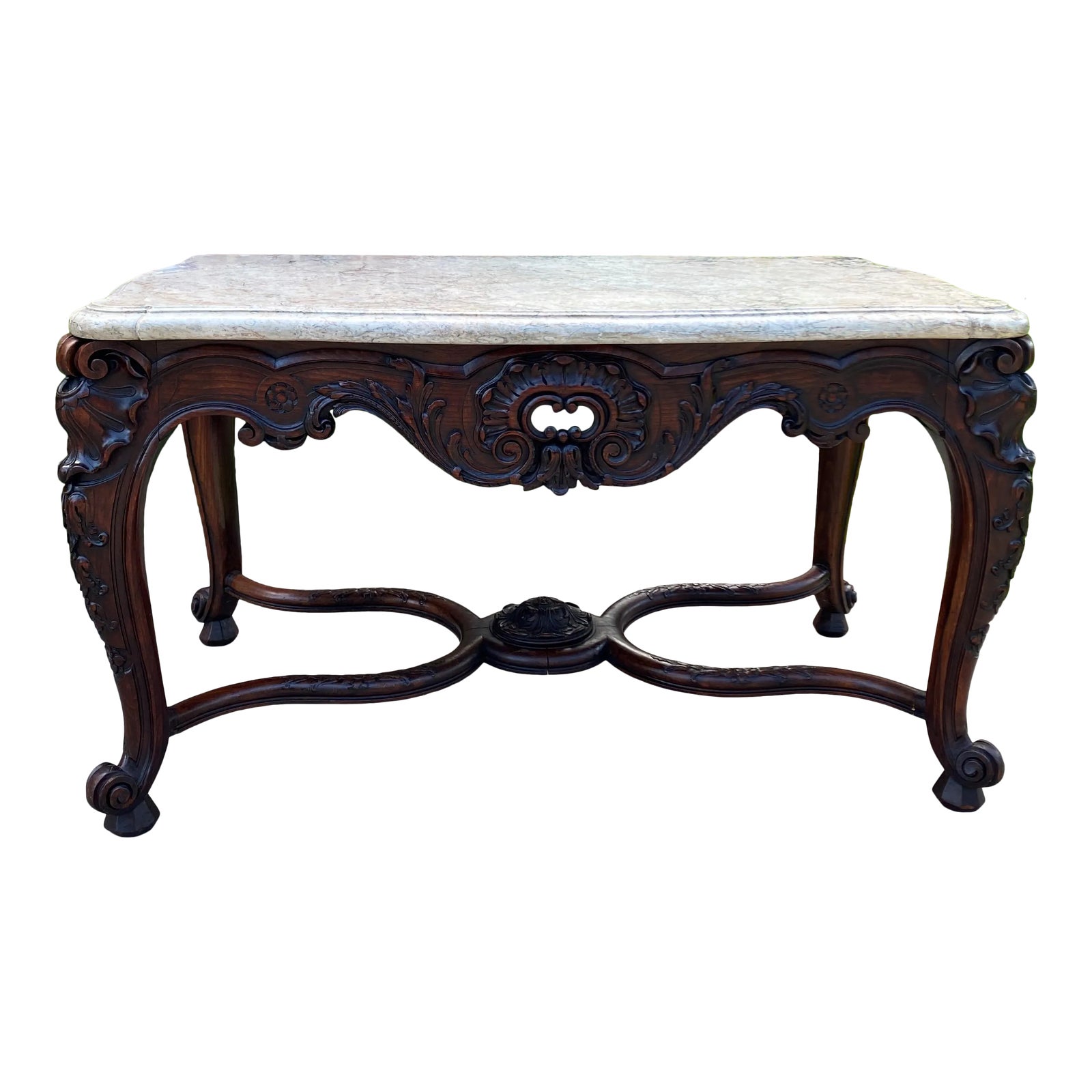フランス アンティーク Marble Top Consol Table テーブル Antique French Marble Top Console Table | Chairish