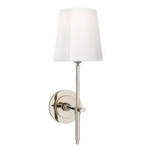 Thomas O'Brien for Visual Comfort Signature Bryant Sconce in Polished Nickel with White Glass