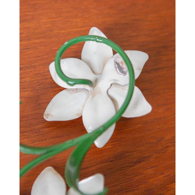 Italian 1960s Italian Tole Daffodil Taper Candle Holder For Sale - Image 3 of 5