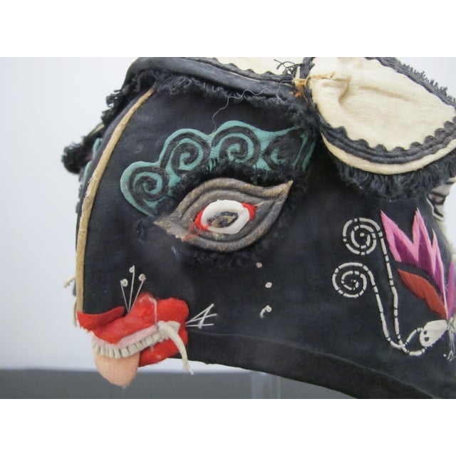 Textile Antique Chinese Child Silk Embroidered Protective Tiger Rat Festival Hat For Sale - Image 7 of 9