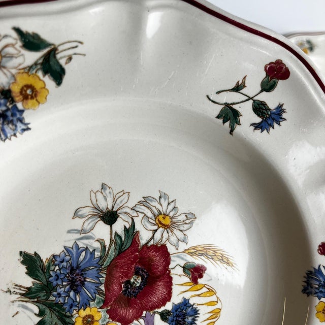 Cream 20th Century Agreste Soup Plates from Sarreguemines, 1930s, Set of 6 For Sale - Image 8 of 9