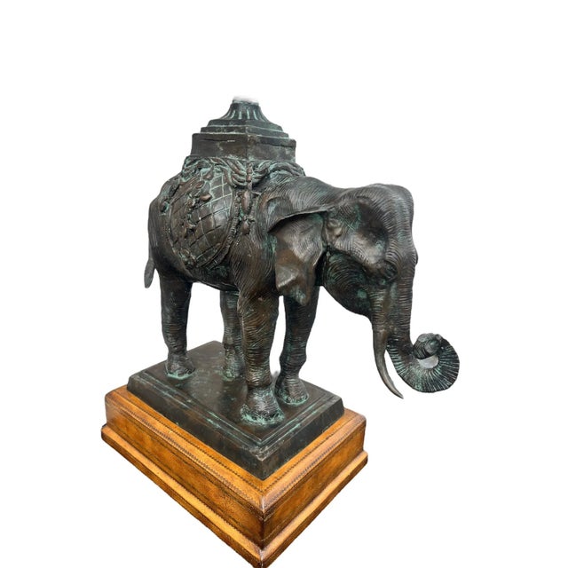 1970s Bronze & Leather Elephant Table For Sale - Image 10 of 10
