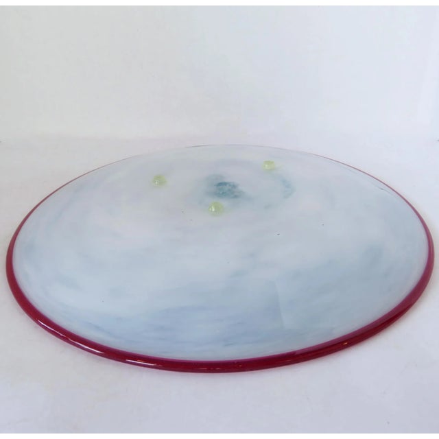 1990s Kerry Feldman Art Glass Shallow Centerpiece For Sale - Image 5 of 7