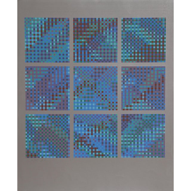 Abstract Nines, Signed Screenprint by Tony Bechara For Sale - Image 3 of 3