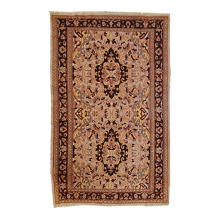 1970s Handmade Vintage Pakistani Lahore Rug 3,1' X 5' For Sale