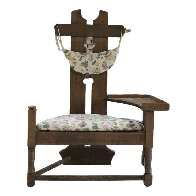 Vintage Dutch Brutalist Oak Side Chair, 1950 For Sale