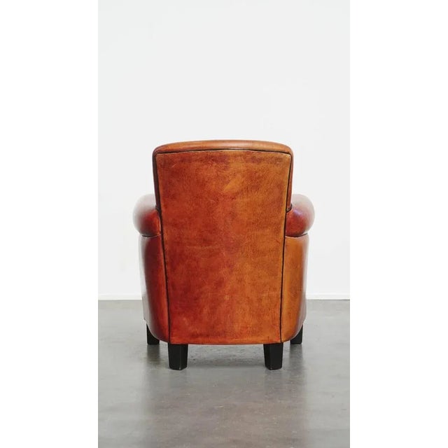 Reddish Brown Sheepskin Armchair For Sale - Image 4 of 16