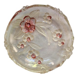 Mikasa Crystal Cherry Pink Blossom Trinket Dish For Sale