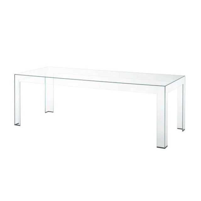 Italian Clear Glass Dining Table by Dimore Di Lucia Valzelli, in New conditions. Designed from 2000 Labeled by Maker