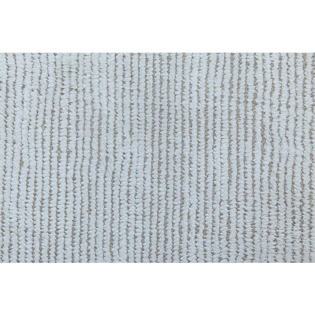 Contemporary Solid White, Beige and Grey Handmade Wool Rug by Doris Leslie Blau For Sale - Image 4 of 5