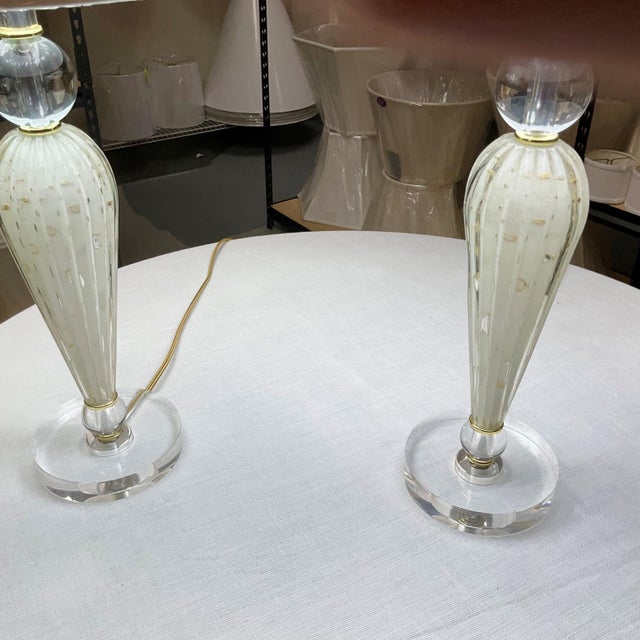 1960s Mid-Century Modern Exquiste Venetian Glass Lamp - a Pair For Sale - Image 11 of 12