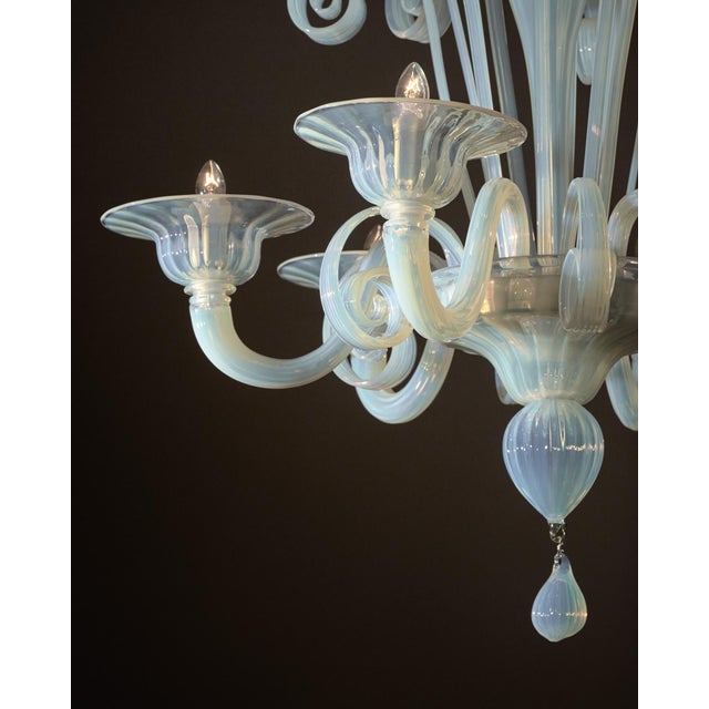 Classic Venetian Glass Chandelier, Iridescent, Murano, Italy For Sale - Image 4 of 9