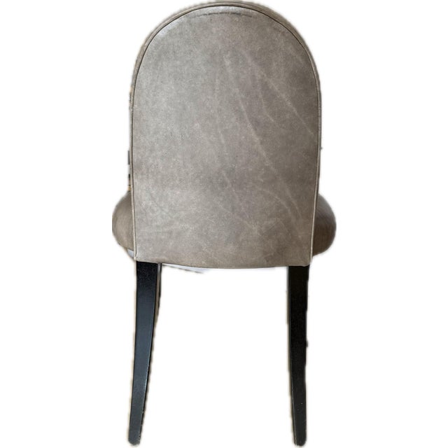 Vintage Italian Leather Dining Chairs Attributed to Donghia For Sale In Miami - Image 6 of 10