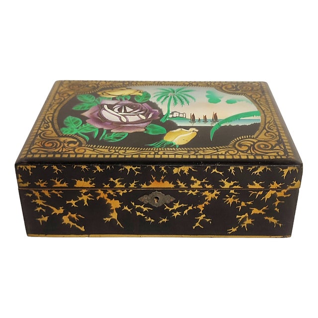Art Nouveau Wooden Box. Spain, 1940s For Sale