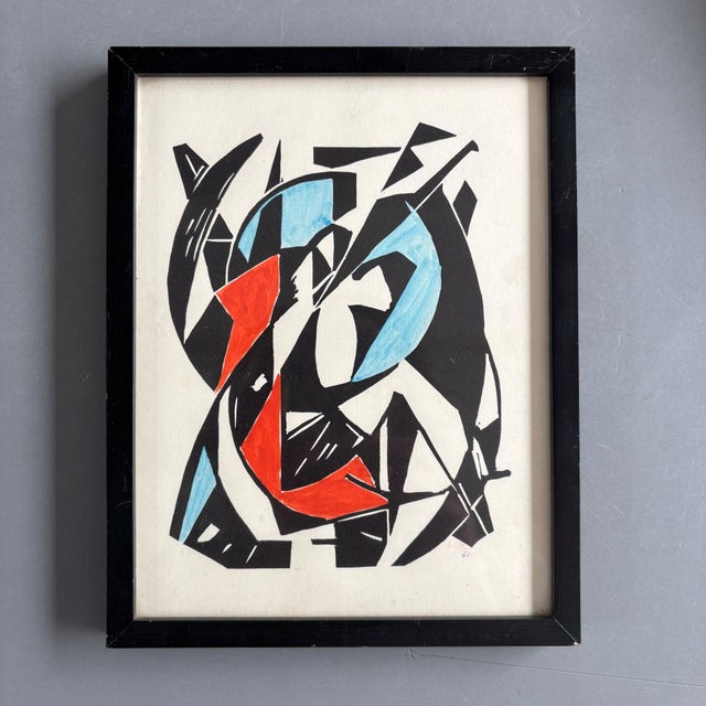 Wobbe Alkema, Composition, 1961, Linocut For Sale - Image 4 of 10