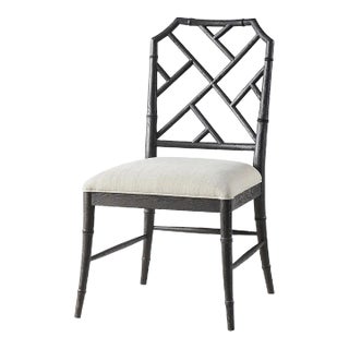 Chippendale Bamboo Dining Chair - Ebonized For Sale