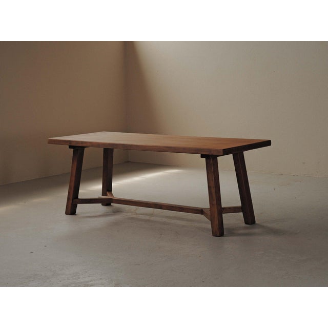 Brutalist Oak Dining Table, France, 1970s For Sale - Image 15 of 18