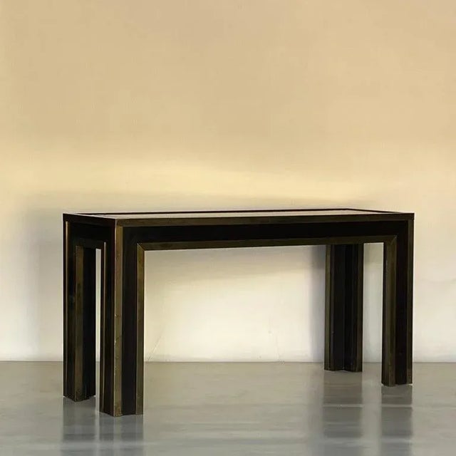 Metal Mid 20th Century French Ebonized and Gilt Bronze Console For Sale - Image 7 of 7