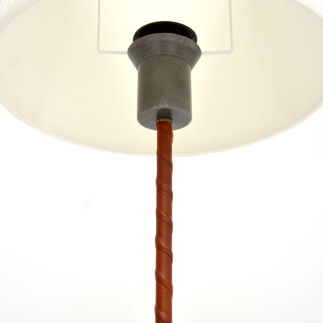 Metal Vintage Swedish Leather Bound Floor Lamps, 1970, Set of 2 For Sale - Image 7 of 10