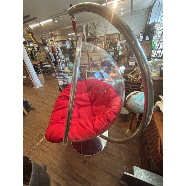 Hanging Acrylic Bubble Chair in the Manner of Eero Aarnio For Sale - Image 10 of 12