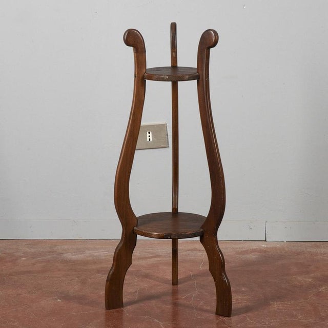 Vintage Handcrafted Wooden Plant Stand For Sale - Image 3 of 18