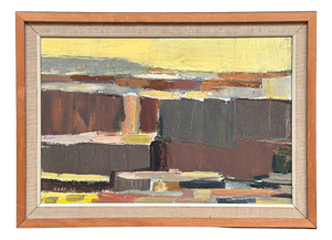 Karl Axel Gadd, Abstract Composition, 1960s, Oil Painting on Canvas, Framed