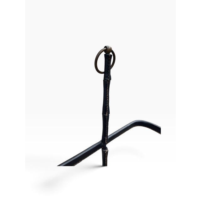 Mid-Century Modern Vintage Stitched Leather Umbrella Stand by Jacques Adnet, 1950s For Sale - Image 3 of 12