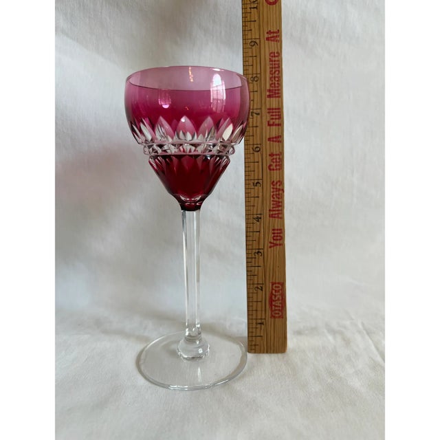 Vintage Val St. Lambert Crystal Wine Glasses - Set of 10 For Sale In Austin - Image 6 of 9