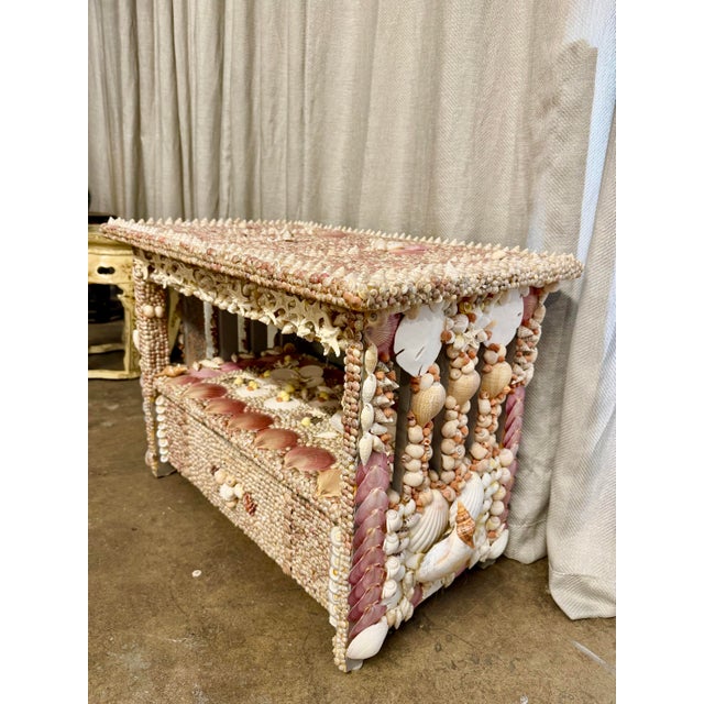 Seashell Side Table W/ Drawer For Sale - Image 4 of 12