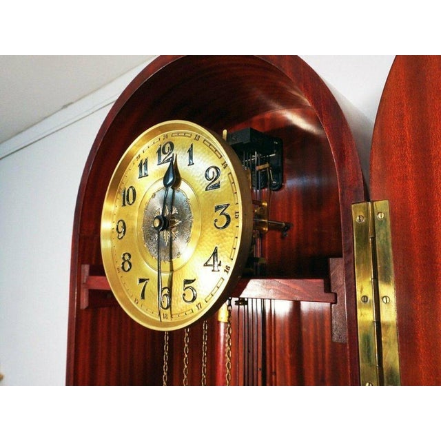 Art Deco Mahogany Standing Clock, 1930s For Sale - Image 9 of 18