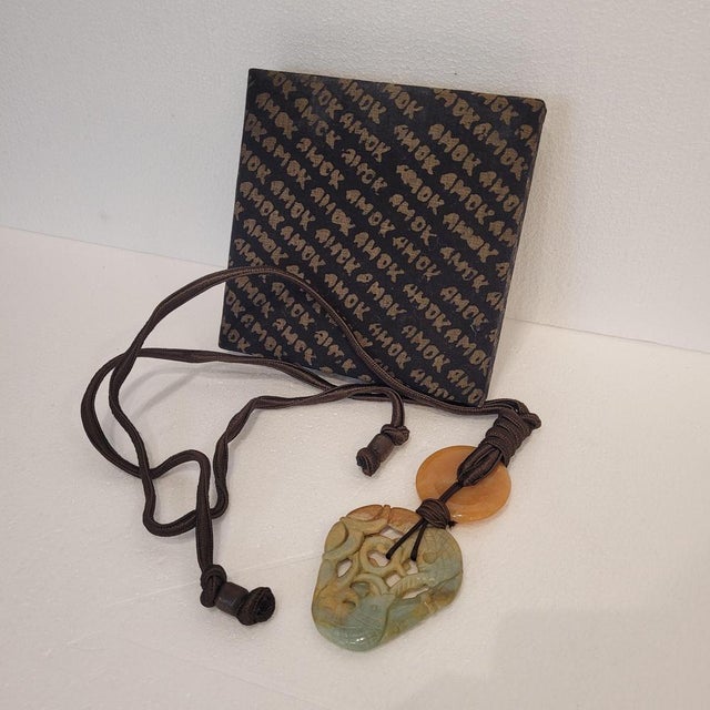 Chinese Jade, Agate and Silk Necklace For Sale - Image 4 of 18