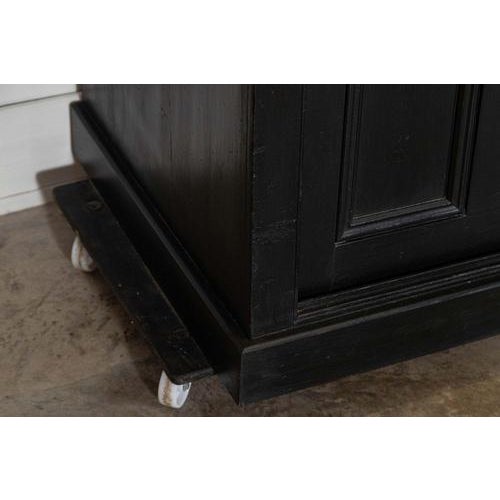 19th Century English Monumental Ebonised Pine Housekeepers Cupboard, 1880s For Sale - Image 15 of 18