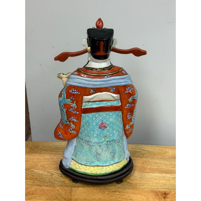 Vintage Chinese Ceramic Figure of Lu Xing For Sale - Image 10 of 12