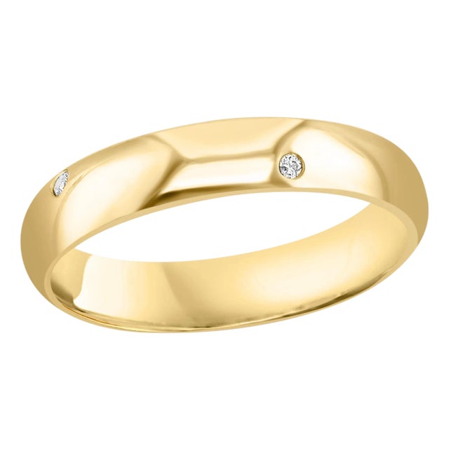 6 Flush Set Bezel Diamond Eternity Wedding Band in 18 Karat Yellow Gold For Sale