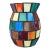 Vintage Slag Glass Multicolor Candle Holder For Sale