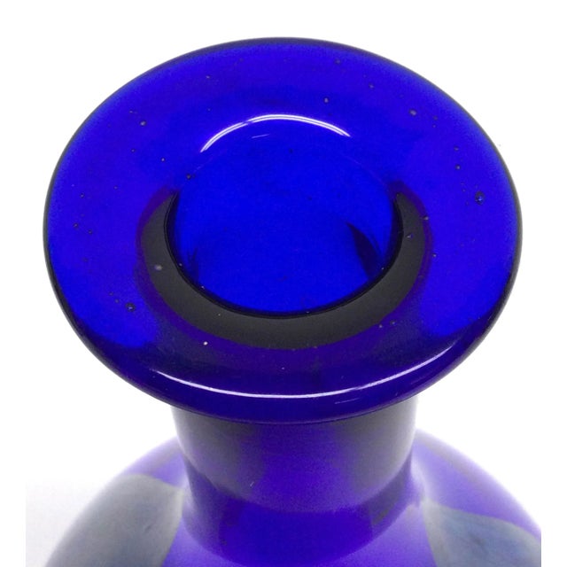 1970s 1970’s Harkness Hand Blown Cobalt Blue Glass Vase For Sale - Image 5 of 13